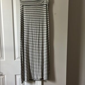 J Crew, XXS, Striped Gray Maxi Skirt
